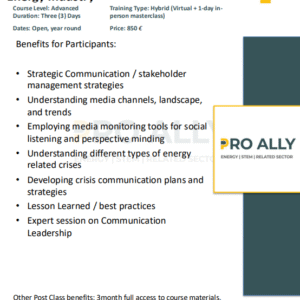 Strategic Communication, Crisis, and Stakeholder Management in the Energy Industry